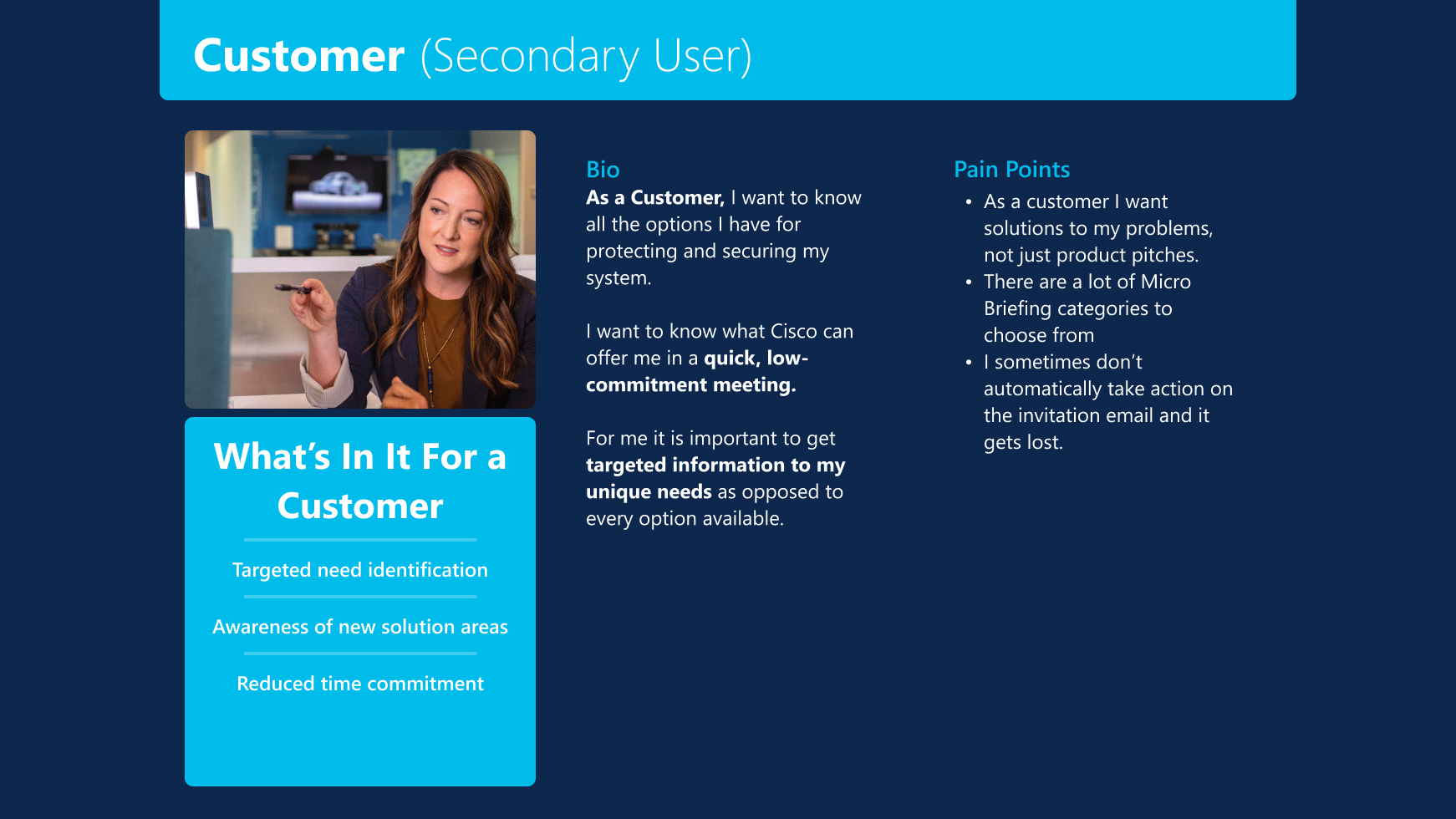 An example of Cisco's secondary user persona